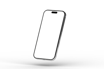 High-quality image of a modern smartphone mockup with a blank screen, perfect for app presentations and website designs.