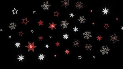 Festive winter background with red and white stars and snowflakes. Perfect for Christmas, holidays, and winter themes.