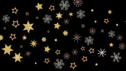 Beautiful winter background with gold stars and snowflakes. Perfect for holidays, celebrations, and winter themes.
