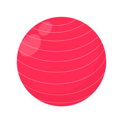 Flat vector fitness ball illustration for workout and gym.