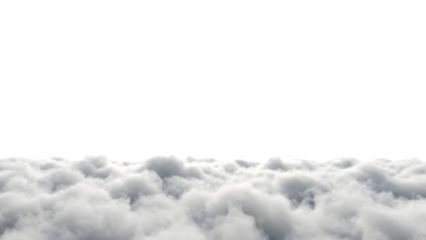 Fluffy clouds filling the frame, creating a soft and airy atmosphere transparent background
