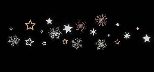 Beautiful winter design with stars and snowflakes. Perfect for holiday cards, websites, and more!
