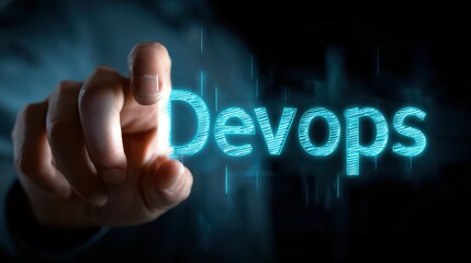 A Modern Digital Workspace DevOps Agile Development Concept on a Touch Screen, Inspiring for Business Presentations and Techfocused Projects.