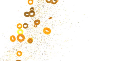 Abstract background with golden rings and glitter. Perfect for festive designs and celebrations.