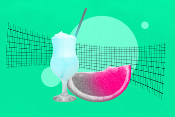 Trend artwork poster image collage of nightclub event leisure rest entertainment friday glass beverage toast relax cocktail cirtus piece