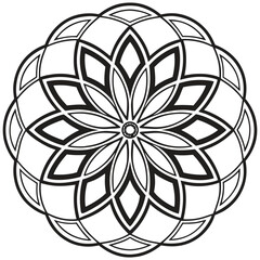 Elegant Mandala Artwork Layered Petal Structure for Printable