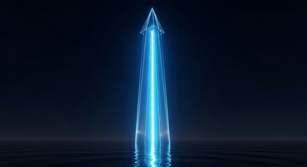Bright blue energy beam shooting upwards a powerful futuristic concept symbolizing growth progress and innovation