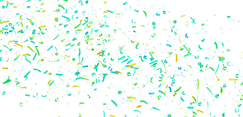 Festive confetti falling on white background. Perfect for party invitations, celebrations, and more.