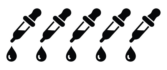 Dropper icon pack in flat and thin liner vectors graphic for ui designs