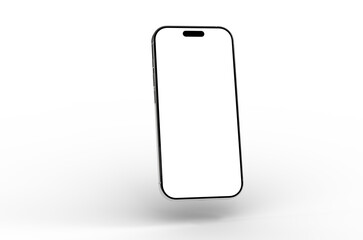 Clean, minimalist mockup of a modern smartphone with a blank screen. Perfect for showcasing app designs, websites, or mobile interfaces.