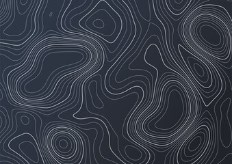 Fototapeta premium Abstract Topographic Line Pattern. Minimalistic abstract background with seamless topographic contour lines in grey on dark surface perfect for modern design projects maps or digital wallpapers.