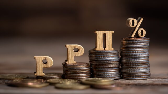 Stacks of Pi Symbol Coins in a Financial Context Perfect for Business Presentations and Digital Marketing, Inspiring Innovation and Mathematical Precision.