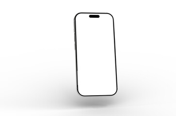 Clean and modern smartphone mockup with a blank screen, perfect for app presentations and website...
