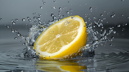 Lemon Wedge with Dynamic Water Splash
