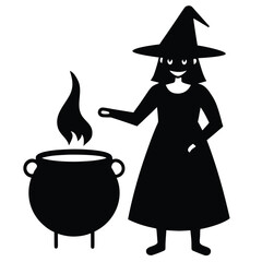 witch cauldron vector icon