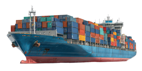 Large cargo ship with colorful containers
