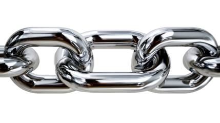 Interlinked Metallic: An artful macro photograph showcases an assortment of robust, shining metal links, symbolizing the sturdy interconnection, synergy, and unwavering power of unity.
