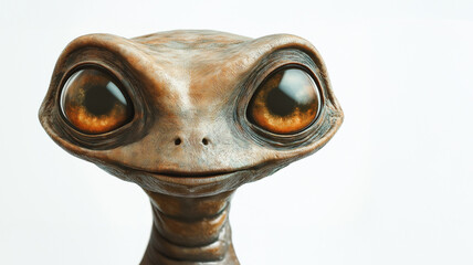 A Portrait illustration of an alien character on a clean white background. The design highlights features such as large eyes, unique skin texture,