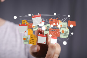 Fototapeta na wymiar Efficiently organize and access your digital files. Streamline workflows with effective document management.