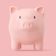 Piggy bank 3D clipart, savings & finance graphic