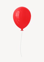 Red balloon clip art, 3d birthday graphic