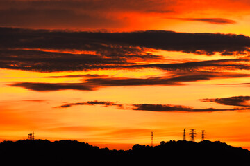 sunset over the city