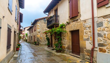 Fototapeta premium Narrow alleyway in a historic European village