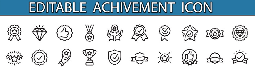 Vector illustration of a set of achivement icon