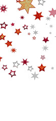 Abstract background with scattered stars in shades of red, orange, and gray. Perfect for festive designs.