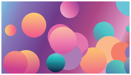 Colorful Abstract Gradient Circle Background with Floating Bubbles, Vibrant 3D Sphere Shapes and Modern Geometric Pattern for Wallpaper, Banner, Poster, and Digital Design