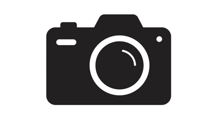 Simple Black Silhouette of a Digital Camera Icon
