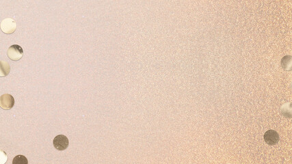 Aesthetic festive desktop wallpaper, gold confetti border