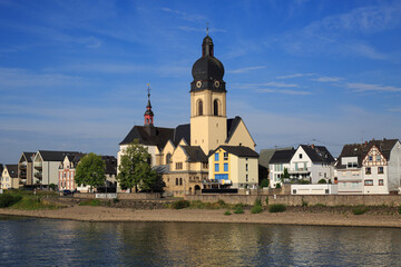 Neurendorf, Germany. A pretty village located on the Rhine River, with lovely cream coloured church building,  it was first documented in 1337