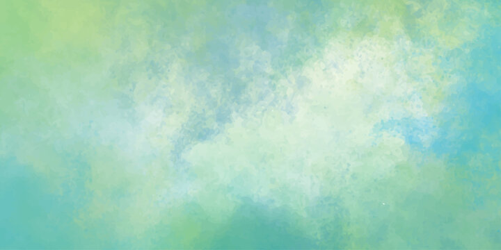 Vibrant abstract watercolor paint textures with a colorful and fiery orange, yellow, and red design on a vintage paper backdrop. Light green and white color background. Brush stroked painting. 