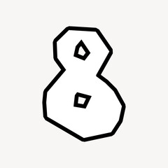 8 number eight, graffiti art Arabic numeral