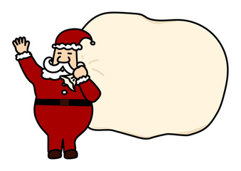 クリスマス　サンタクロースのフレームイラスト
