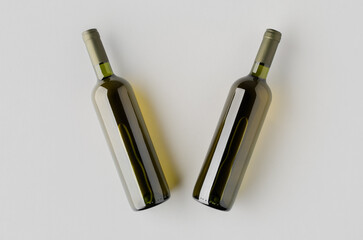 White wine green bottle mockup