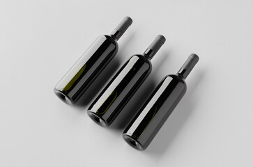 Red wine bottle mockup