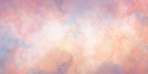 Vintage fire grunge texture with red and orange watercolor illustration of a hot sun. Abstract watercolor background. colorful sky with clouds. Abstract painting banner. Blue and pink color sky. cloud