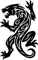 Tribal Lizard Tattoo Design – Fierce Reptile Beast Ink Art