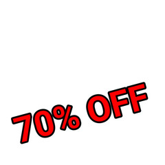 70%オフを強調する赤文字セールデザイン