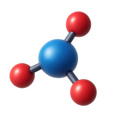 Science molecule model with chemical atom bond structure showing spherical molecular connection in vibrant colorful 3D design, PNG Transparent