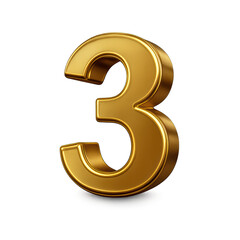 Golden number and digit represent education business success achievement and rank in a bright shiny design, PNG Transparent