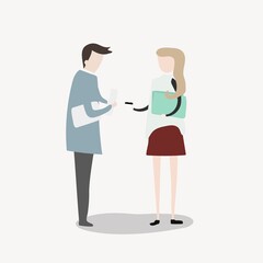 Business people discussion clipart, workplace cartoon illustration