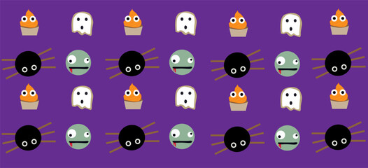 halloween background cookies. vector illustration.