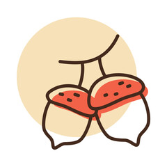 Two Acorns Autumn Harvest Vector