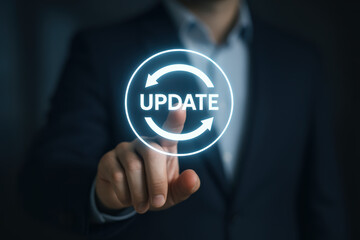 Update concept for software upgrade inspires innovation progress future improvement and digital transformation