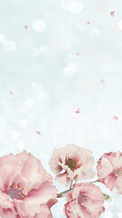 Pink flower vintage illustration iPhone wallpaper