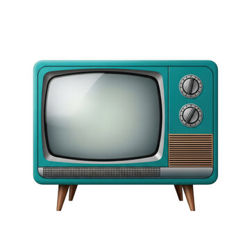 Vintage television isolated on transparent background
