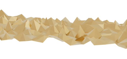 High-resolution image of an abstract gold geometric mountain range, perfect for backgrounds or design projects.